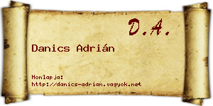 Danics Adrián névjegykártya